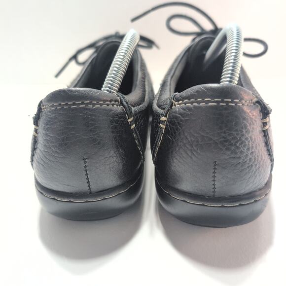 Clarks Leather Bendables Black Lace Up Shoes Women’s Size 12W Oxford Sneaker - Picture 3 of 8